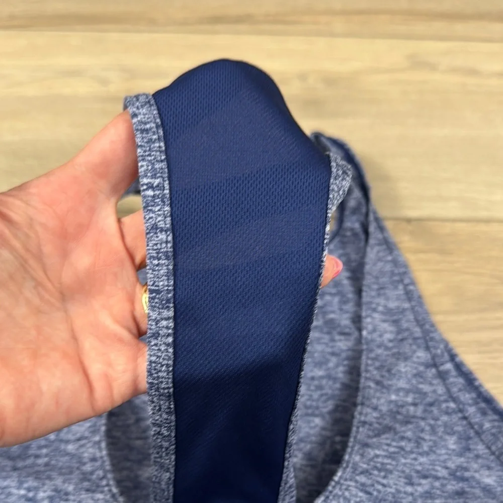 Nike Women’s Studio Cutout Heathered Blue Dri-Fit Tank Top